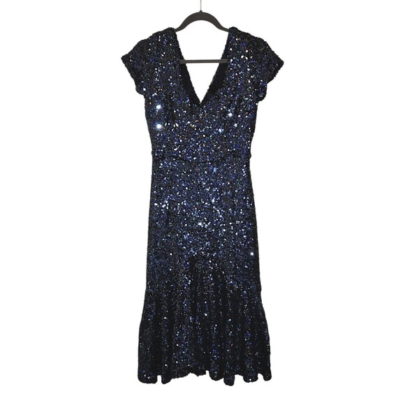 French Connection Celestial Blue Sirius Sequins Cocktail Dress Size 4 MSRP $268 - Picture 2 of 6